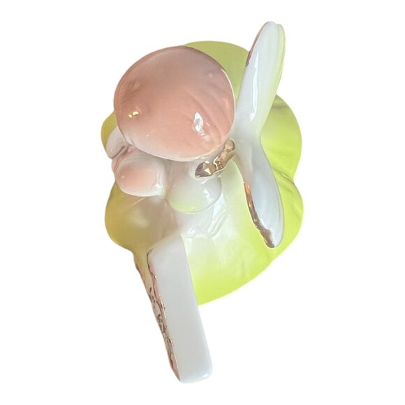 Vintage Joseph Original Ceramic Angel Figurine yellow Gold Glitter 7th Birthday - Picture 6 of 7